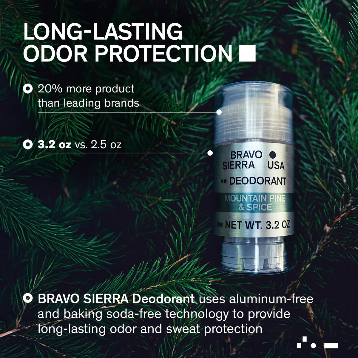 Bravo Sierra deodorant applying a clear glide on underarm skin.
