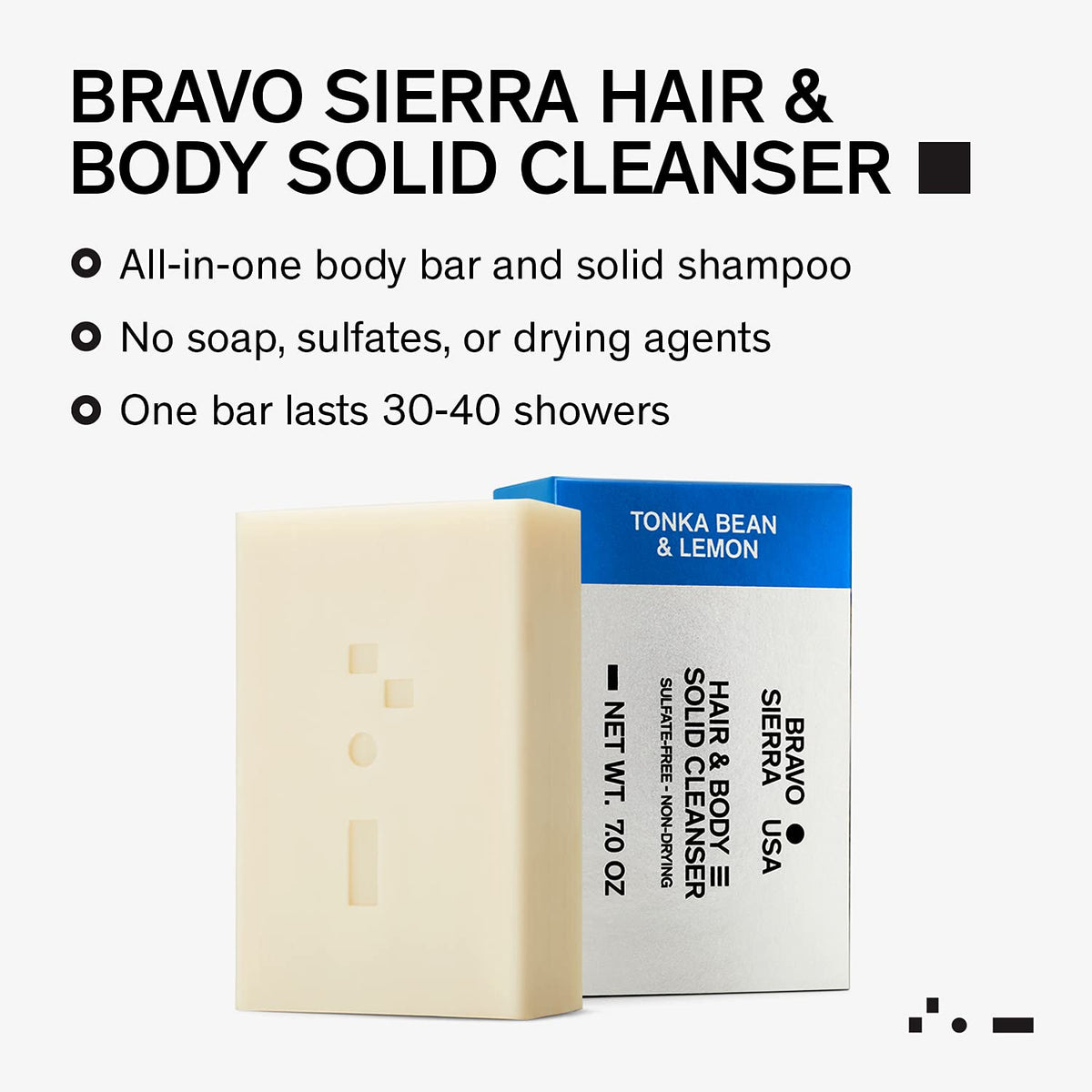 Bravo Sierra travel-ready bar for a compact, efficient shower routine.