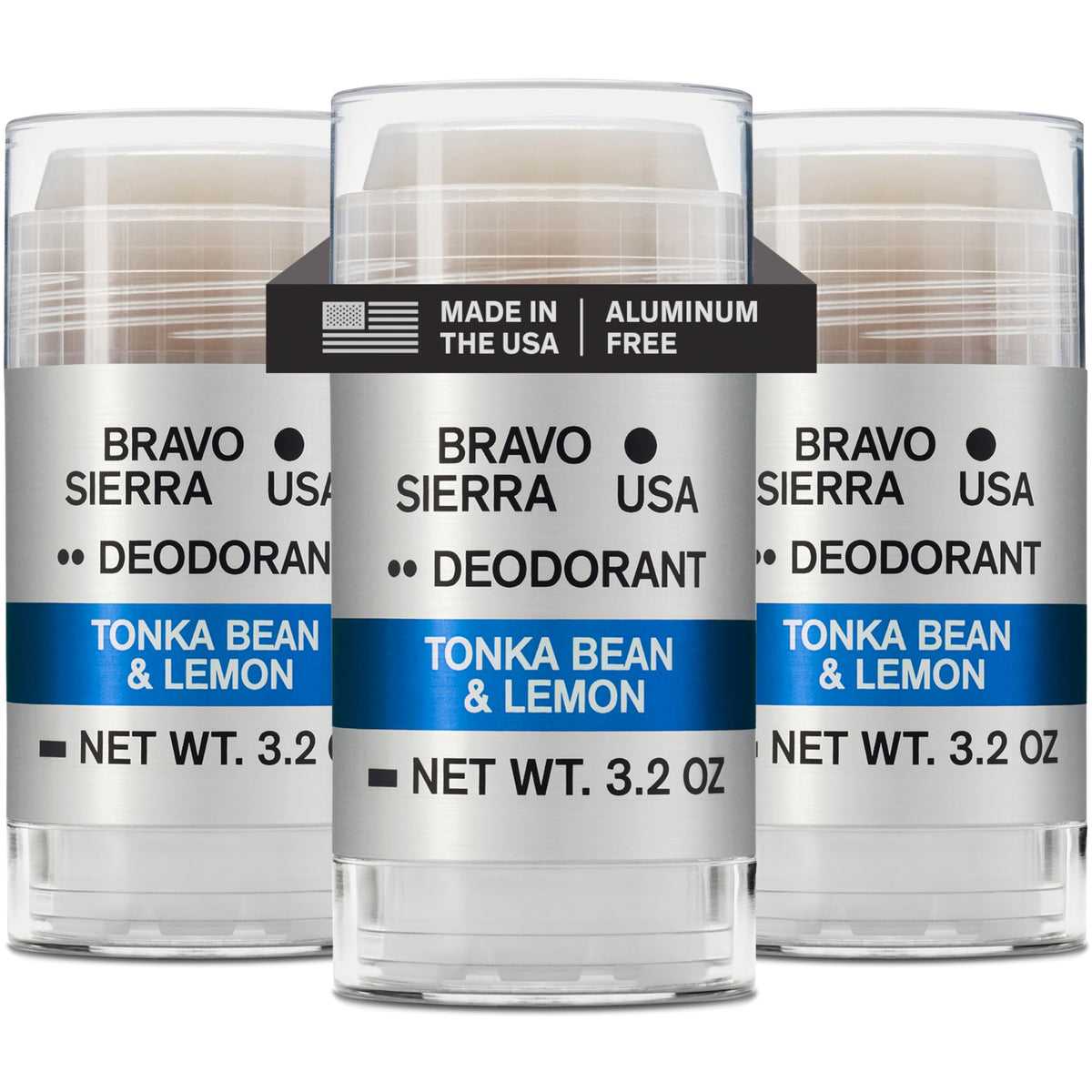 Bravo Sierra Tonka Bean & Lemon deodorant 3-pack with all-day freshness