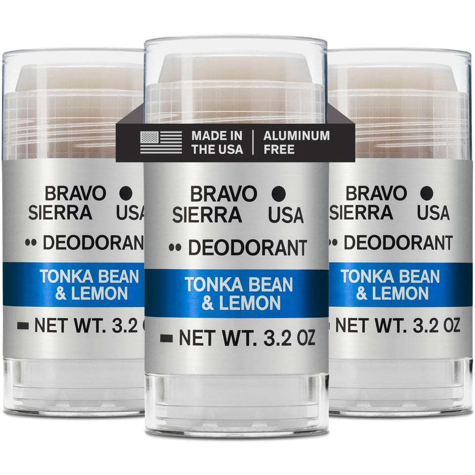 Bravo Sierra Tonka Bean & Lemon deodorant 3-pack with all-day freshness