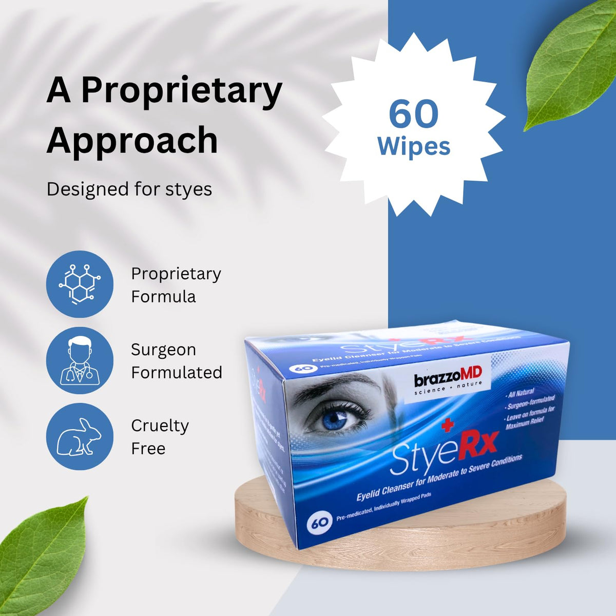 Brazmedics StyeRx individually wrapped wipes for convenient on-the-go cleansing