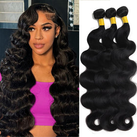 Brbeawor 14A Brazilian body wave bundles 20-inch viewed for natural texture and full volume
