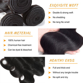 Brbeawor 20-inch Brazilian body wave bundles offering smooth texture for versatile styling.