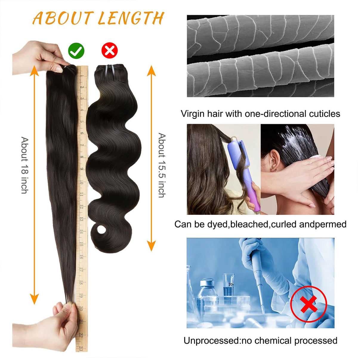 Brbeawor Brazilian hair, soft silky texture, minimal shedding for long wear.