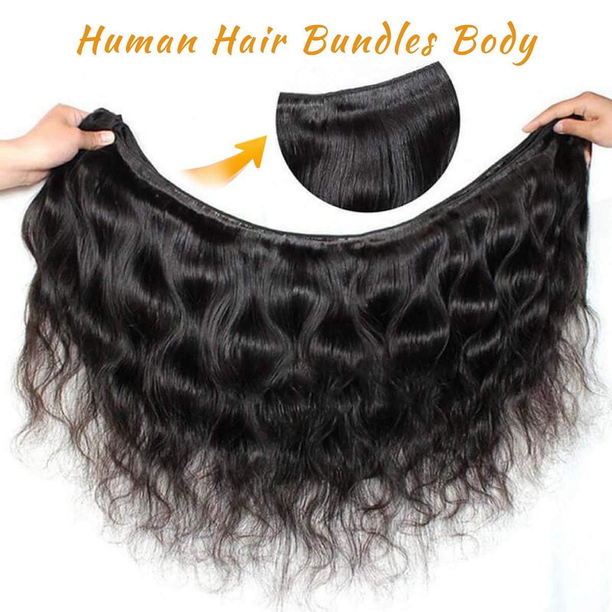 Brbeawor body-wave bundles weft close-up showing double machine weave quality