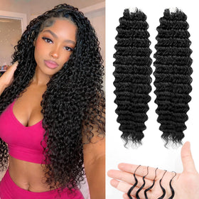 BRDLOCK feather crochet hair 18in deep wave texture for natural fullness