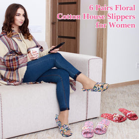 Breathffy open-toe indoor slippers with floral design for stylish lounging at home.