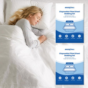 BREENHILL disposable bed sheets king set for hotel like cleanliness and comfort