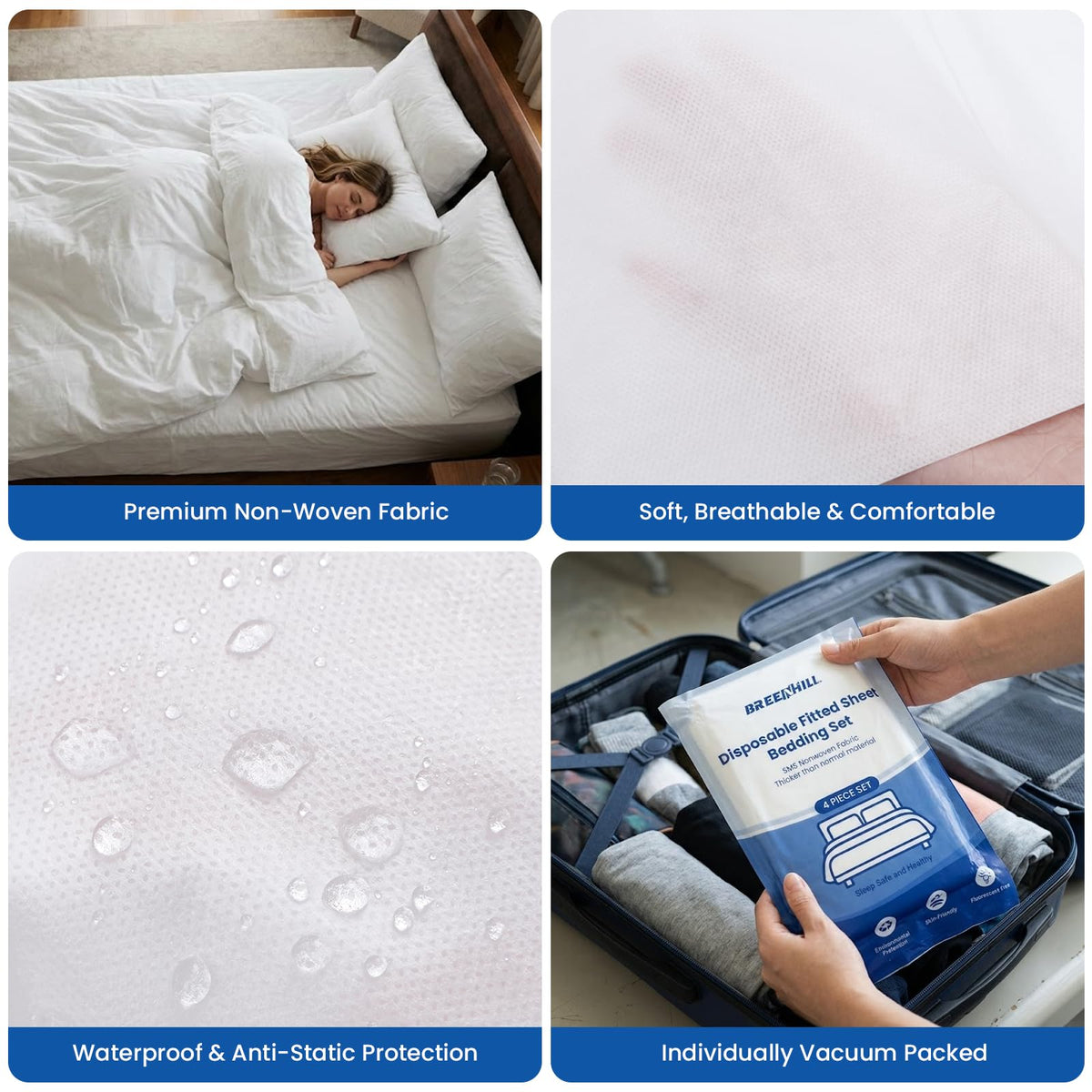 BREENHILL disposable pillowcase for travel keeps surfaces clean
