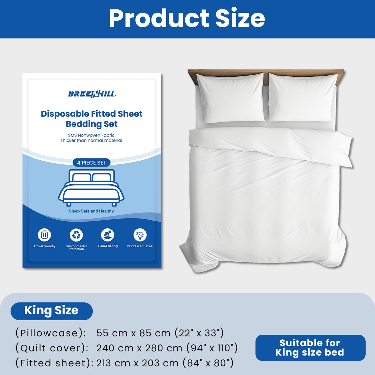 BREENHILL individually wrapped disposable sheets for hygienic travel sleep
