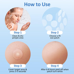 Breiboz hydrocolloid patches suitable for all skin types.