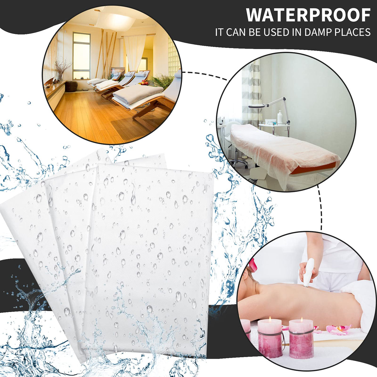 Breling 71 x 31.5 inch bed sheet sized for hotels and salons