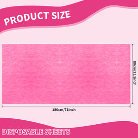 Breling pink bed sheet on massage table with waterproof PE film keeps surface dry.