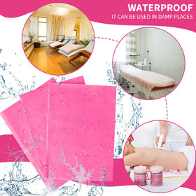 Breling pink packaging disposable bed sheet, ideal for hygienic hotel and salon setups.