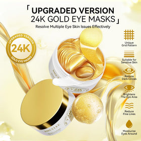 BREYLEE 24K Gold Eye Masks patch close-up shows hydrating formula for eye skin.