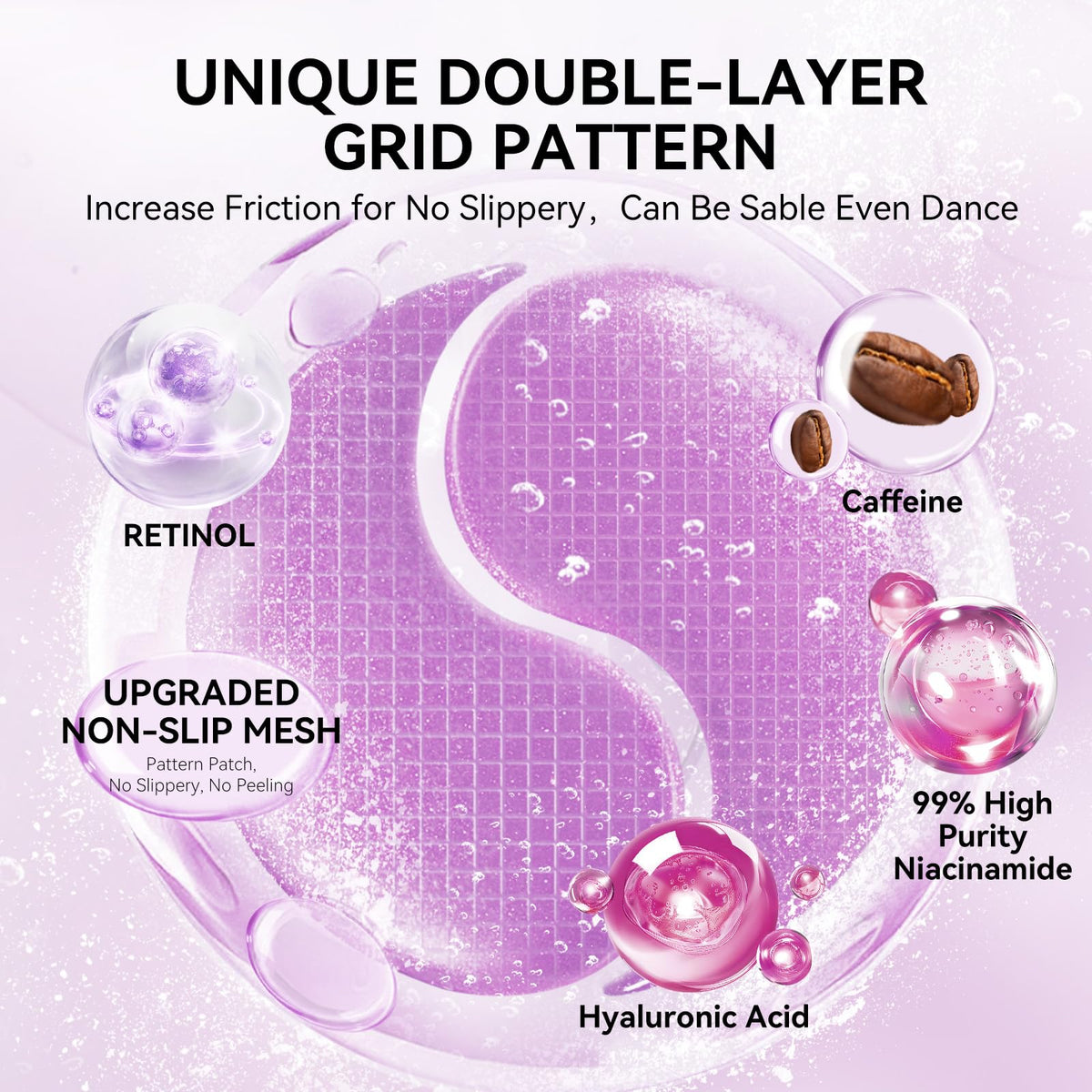 BREYLEE under-eye patches with grid design provide secure, slip-free wear