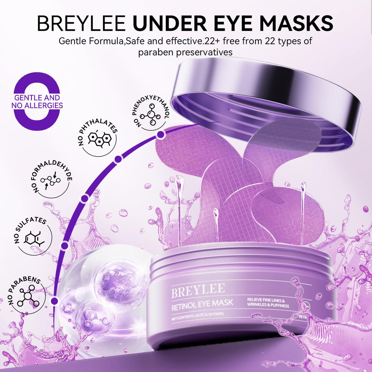 BREYLEE collagen eye patches soothing and refreshing after a long day