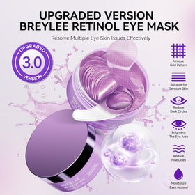 BREYLEE eye mask close-up highlighting hyaluronic acid for plump under-eye skin