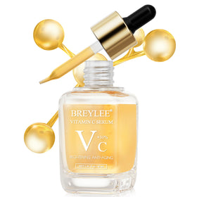 BREYLEE Vitamin C Serum packaging close-up indicates cruelty-free testing