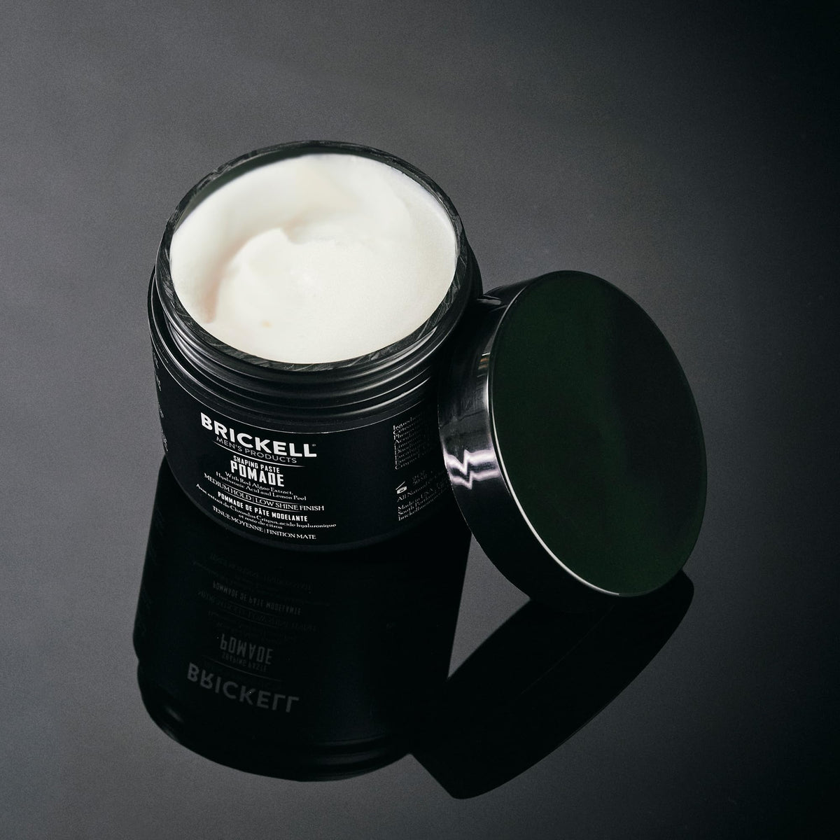 Brickell 2-ounce pomade pack shot for travel and trial