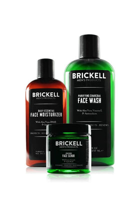 Brickell Men's Daily Advanced Face Care Routine II cleanser bottle, gentle daily cleanse for refreshed skin