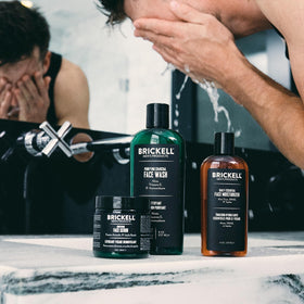 Brickell Moisturizer Lotion bottle, locks in hydration for a balanced skin feel