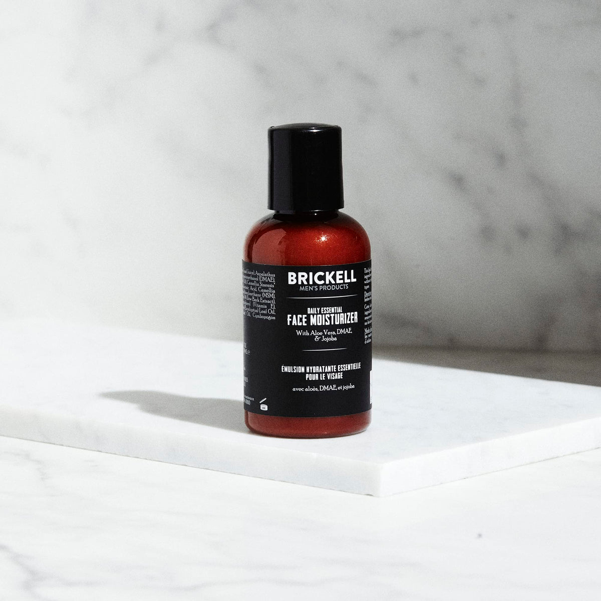 Brickell Daily Essential Face Moisturizer application on the face demonstrates lightweight hydration