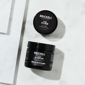 Brickell Eye Cream tube ready for precise under-eye hydration and puffiness support.