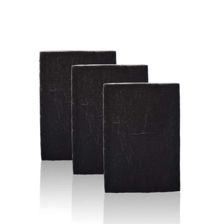Brickell Men's Purifying Charcoal Soap Bar 3-pack on display for refreshed skin.