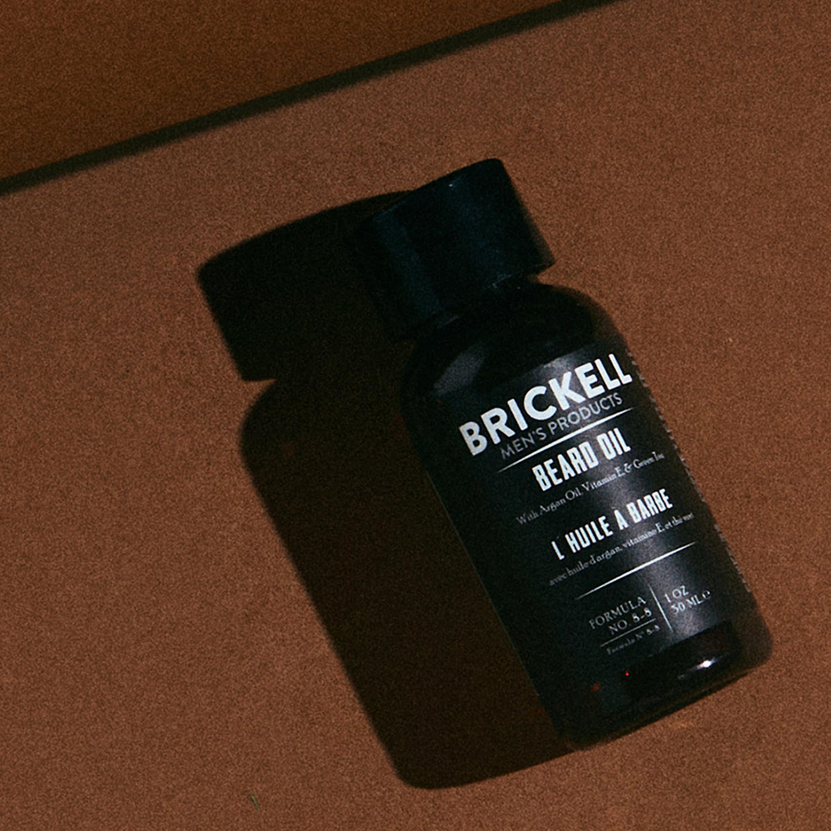 Brickell Men's Beard Oil application demonstrating easy daily grooming.