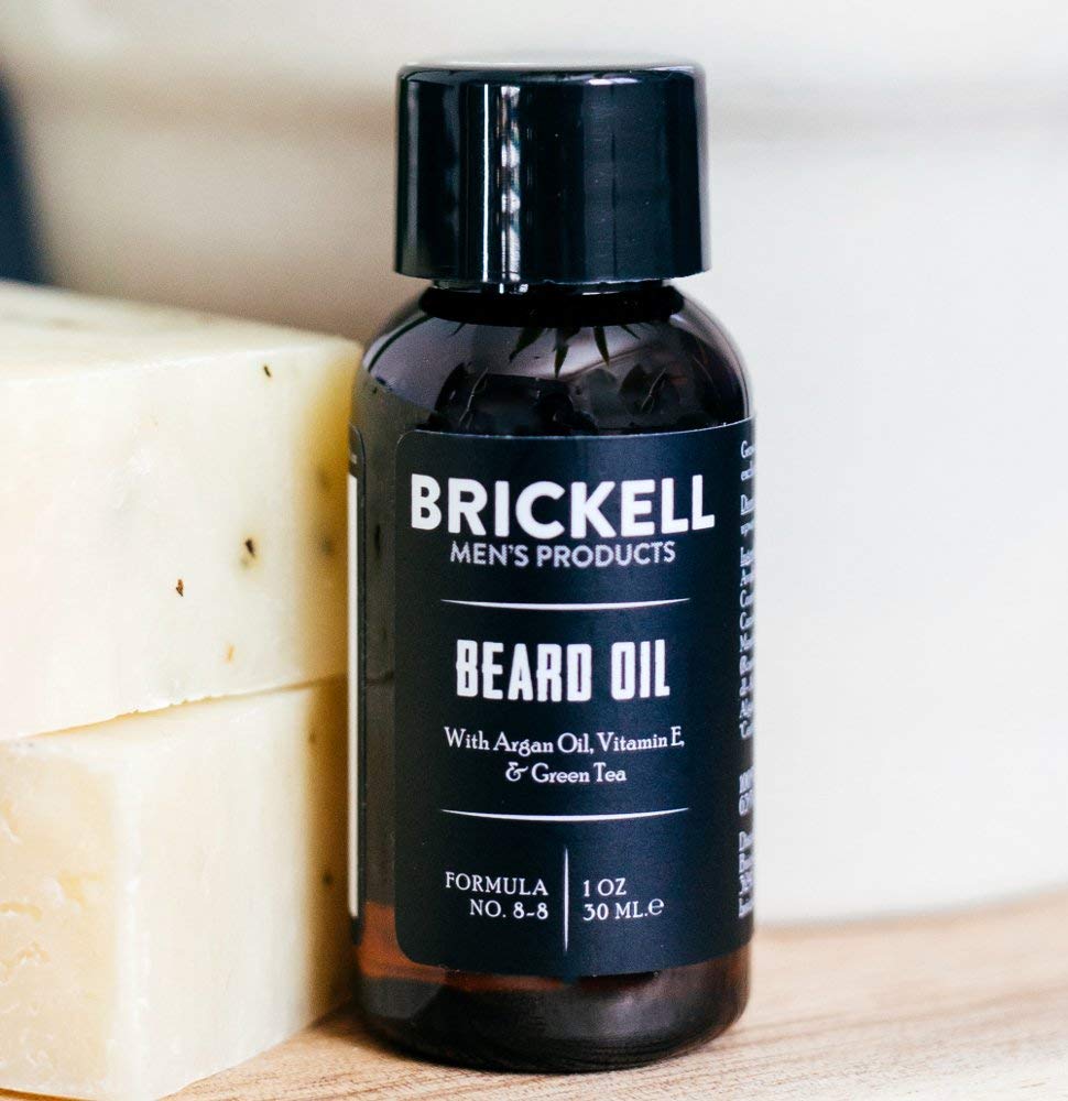 Argan oil ingredient in Brickell Beard Oil for nourished hair and softness.