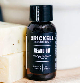 Argan oil ingredient in Brickell Beard Oil for nourished hair and softness.