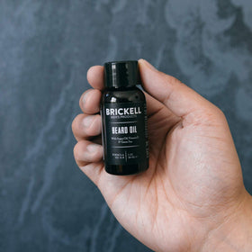 Vitamin E in Brickell Beard Oil for conditioning and shine.