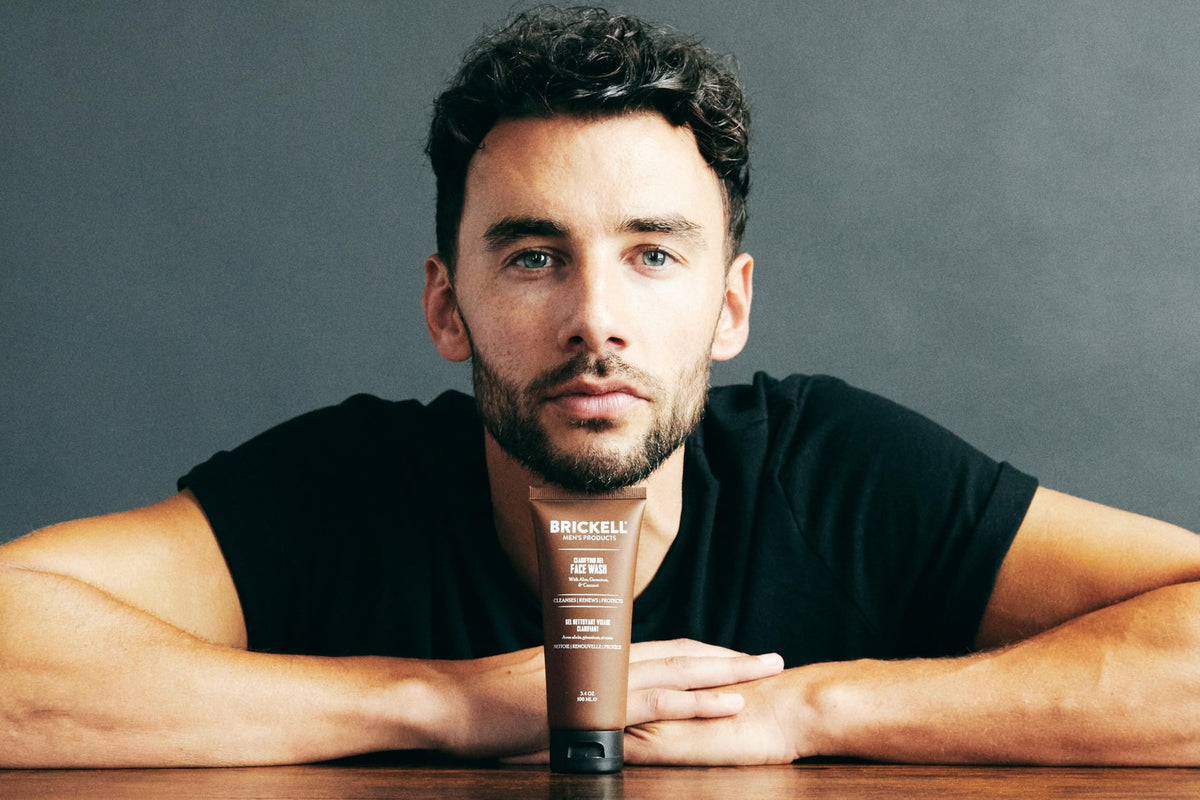 Foamy lather from Brickell Clarifying Gel Face Wash for daily cleansing.