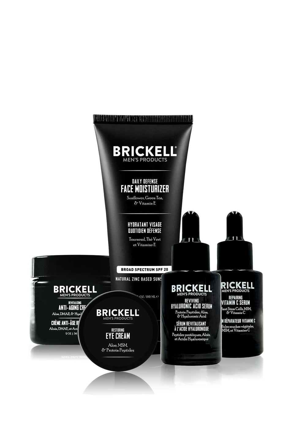 Brickell Men's Complete Defense Night Cream close-up showing texture and moisture delivery for aging skin