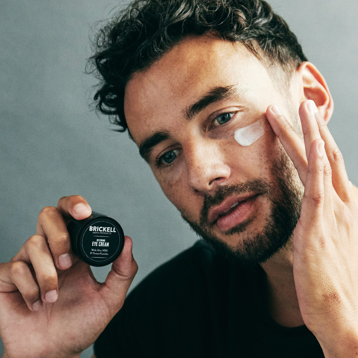 Brickell Men's Complete Defense SPF Moisturizer provides sun protection and hydration.