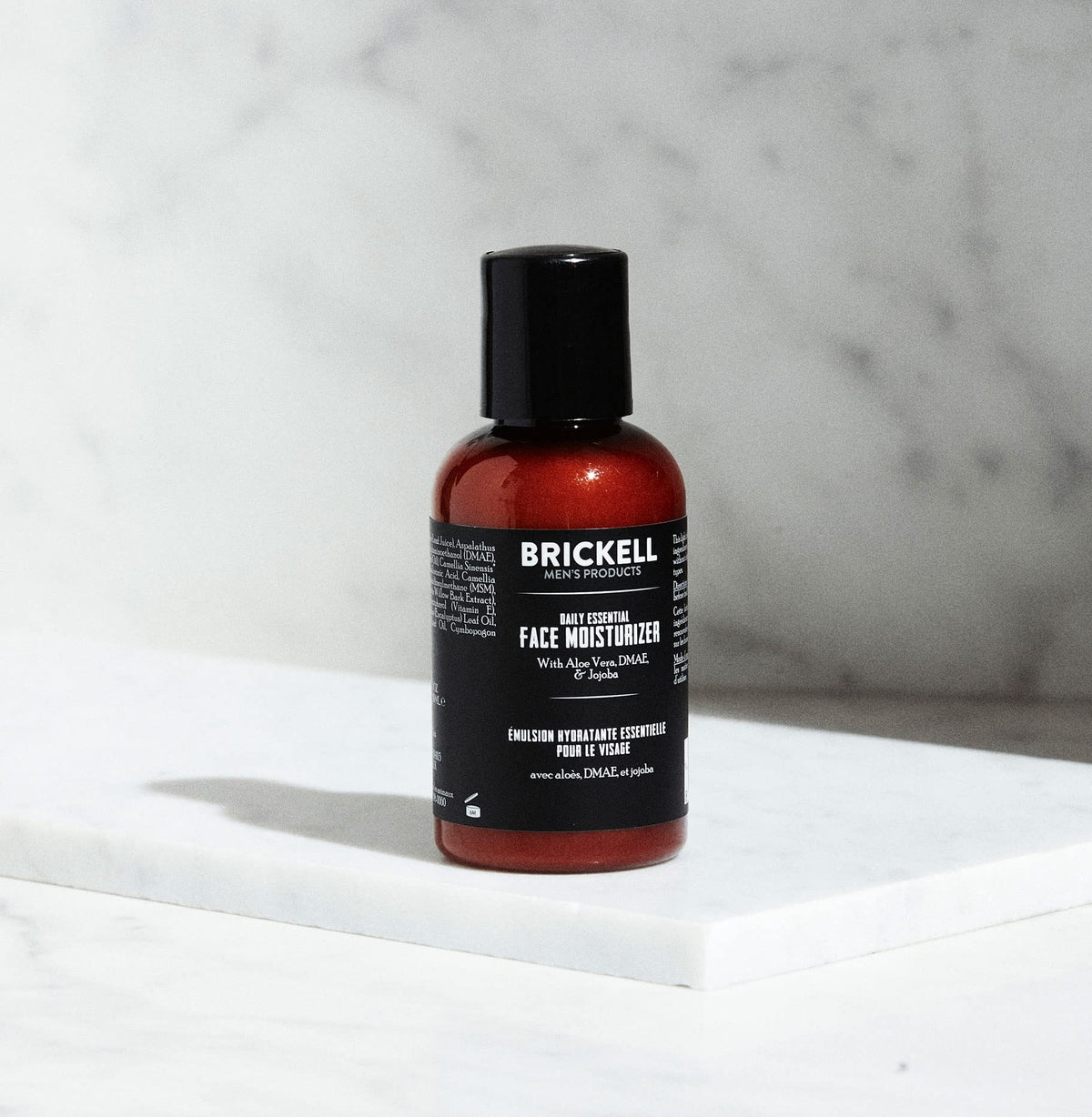 Brickell Men's Daily Essential Face Moisturizer shows smooth texture for fast absorption.