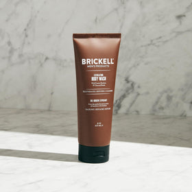 Rich lather of Brickell body wash provides a refreshing cleanse