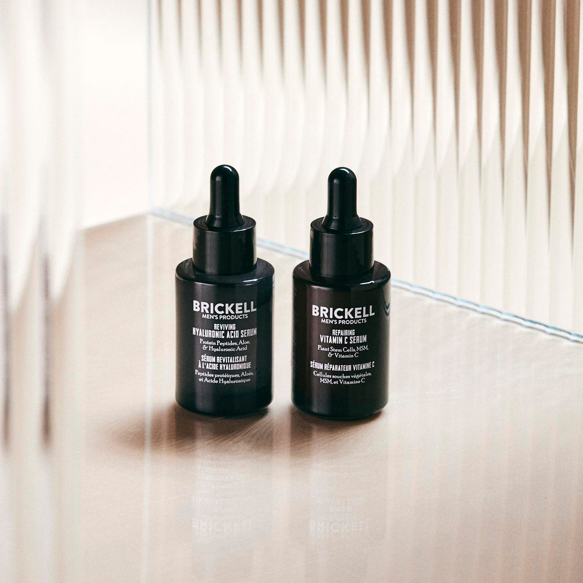 Brickell Men's Night Serum Tube for overnight skin support and renewal