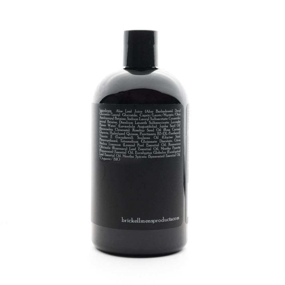 Brickell Men's Rapid Wash 3-in-1 with Vitamin E and Aloe for moisturized skin.