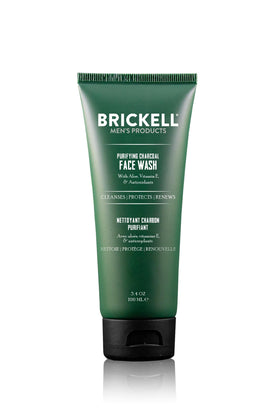 Brickell Purifying Charcoal Face Wash bottle for daily use and refreshed skin.