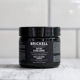 Brickell Smooth Finish Glycolic Peel application shows easy at-home use.