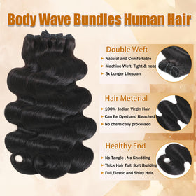 Brigguy 18-inch body wave bundle offers soft, silky texture for natural looks.