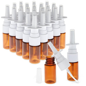 Bright Creations amber 10 ml nasal spray bottle for travel-ready use.
