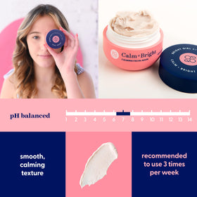 Before-use view of Bright Girl Calm+Bright mask for redness-prone teen skin