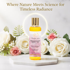 Bright Skin Cosmetics glutathione and arbutin ingredients label highlights active brightening components.