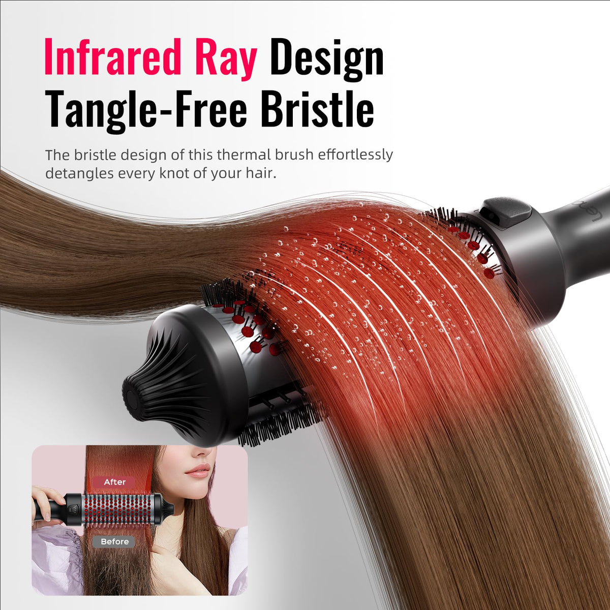 BrighterwithLena infrared technology and negative ions for moisture retention and smoother hair.