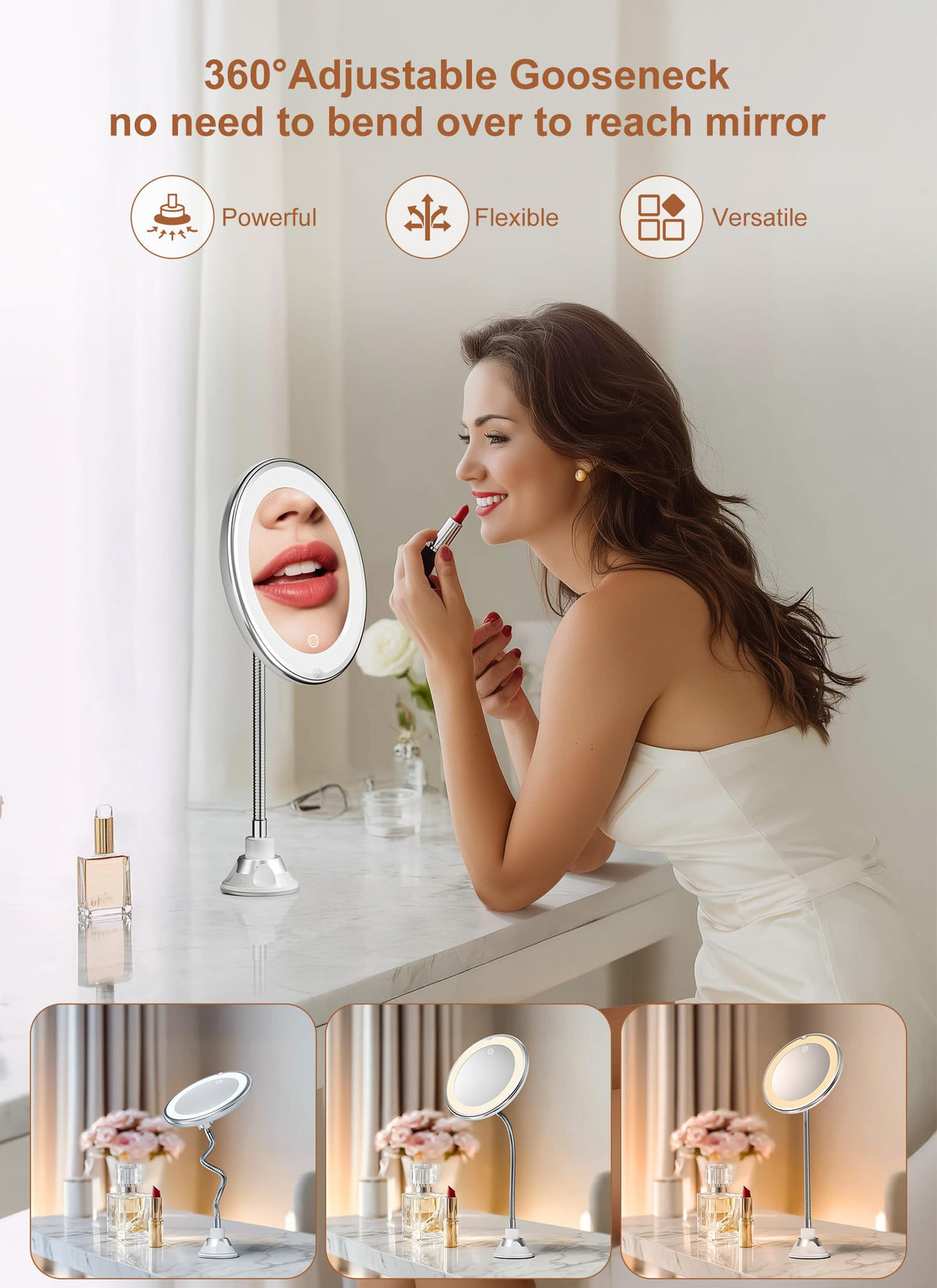 Brightown angle-adjustable mirror for customized viewing angles
