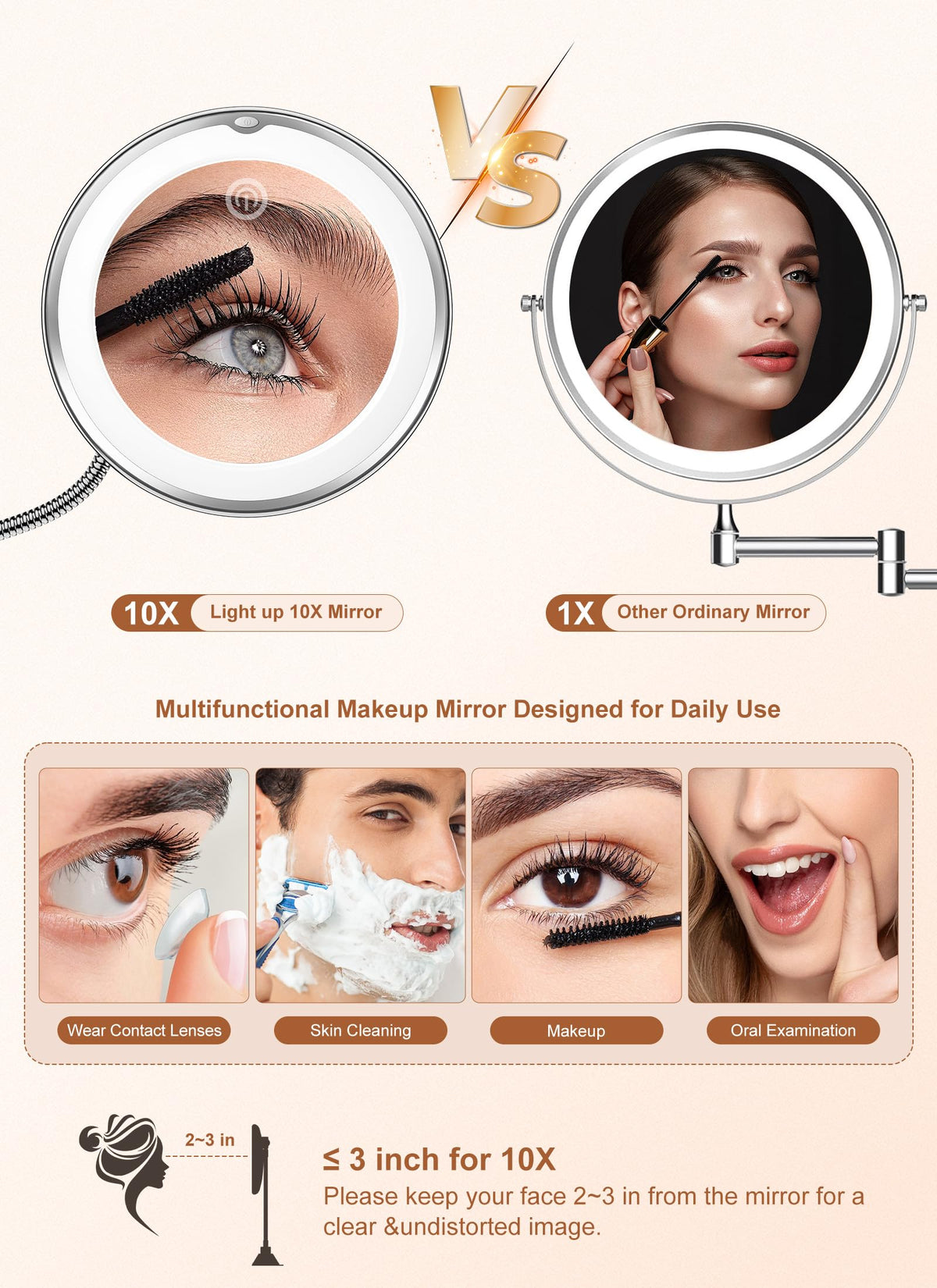 Brightown close-up detail for precise makeup application