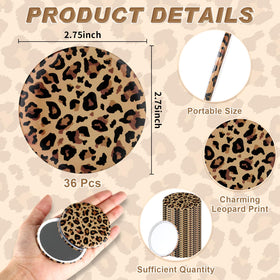 BrightRow leopard pattern pocket mirror slim and easy to carry in any purse